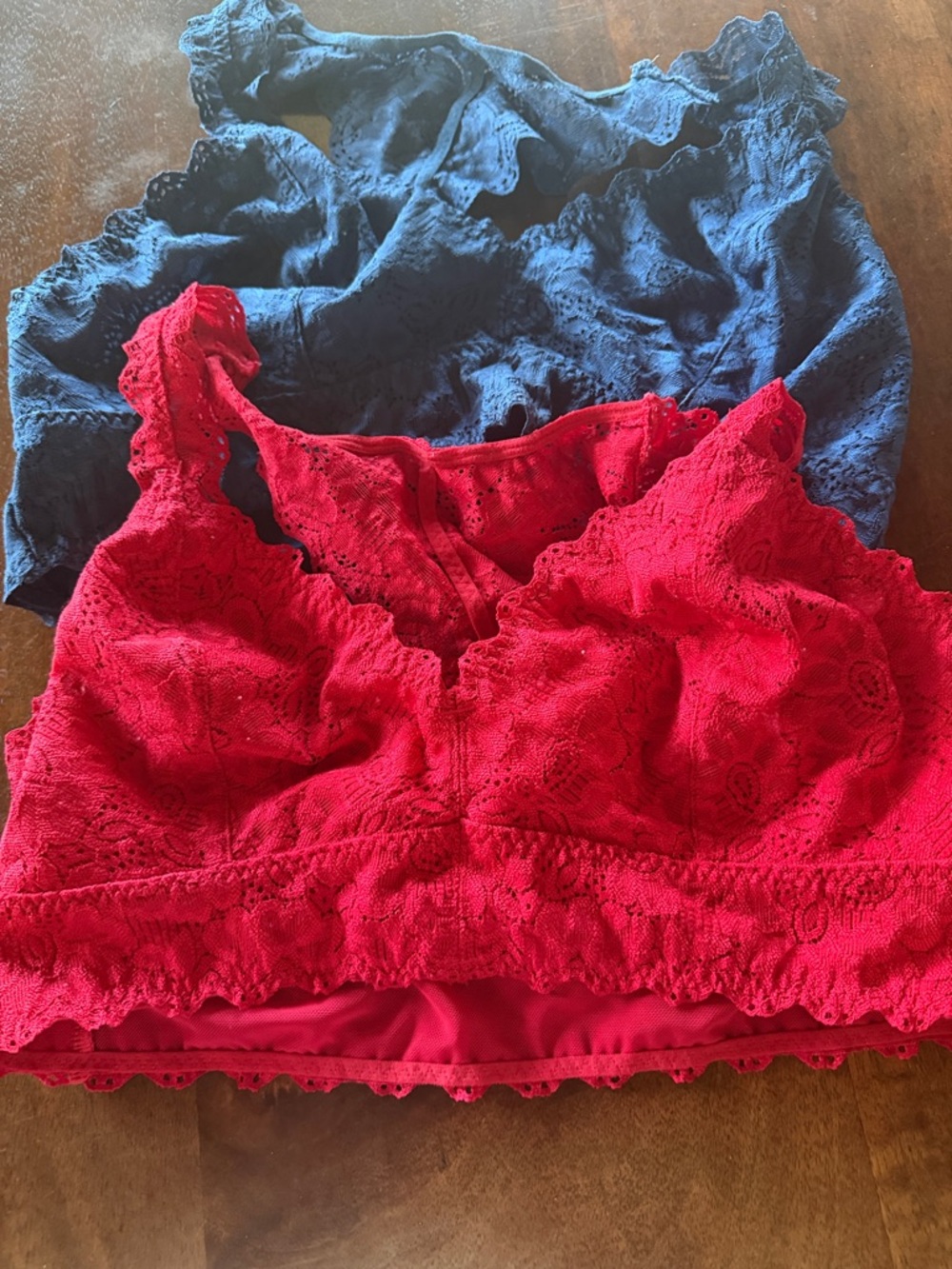 Jezebel Lace Bralette - Red and Navy